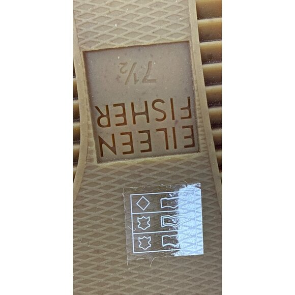 Eileen Fisher Women's Willow Tumbled Tan Leather Wedge Espadrille Sandal 7.5 - Picture 9 of 11